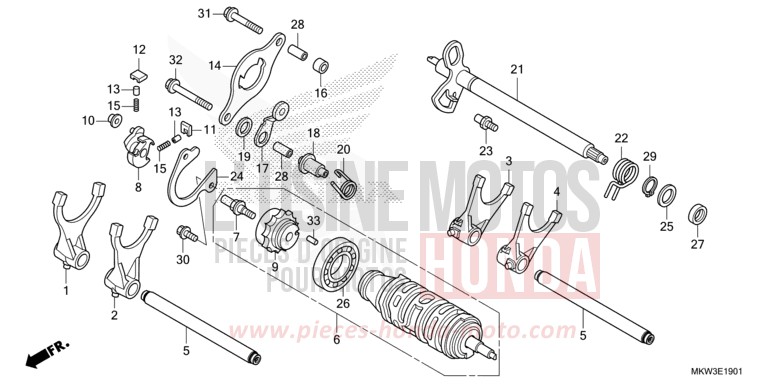 BARILLET DE SELECTION (NC750XD) von NC750X DCT GRAND PRIX RED (R380) von 2021